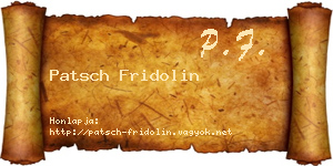 Patsch Fridolin névjegykártya